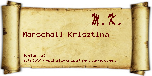 Marschall Krisztina névjegykártya